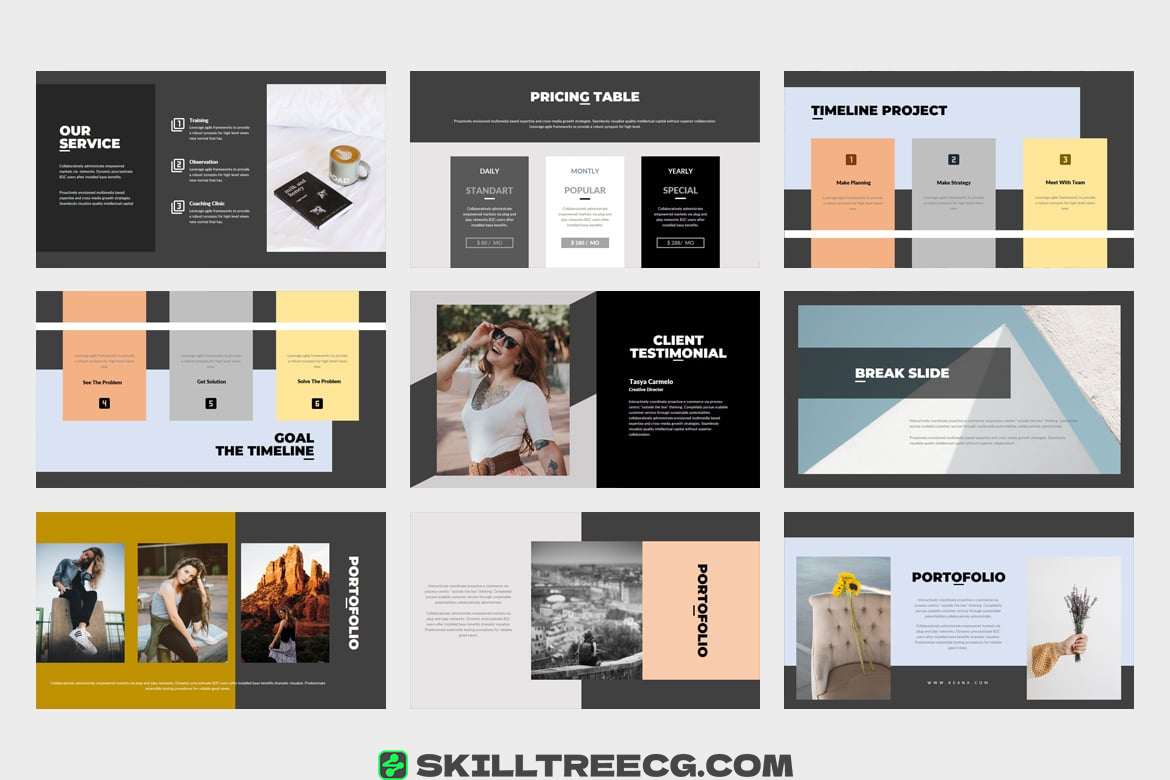 PPT模板Punkl演示模板节省时间提供了良好的视觉设计-837676