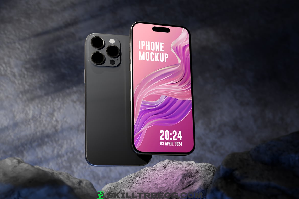 设备样机模型屏幕iphone15智能手机设备显示器预览逼真壁纸-113996