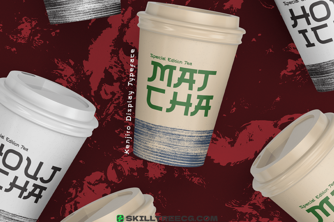 无衬线黑体风格化的笔触运动感品牌徽标包装邀请-111347