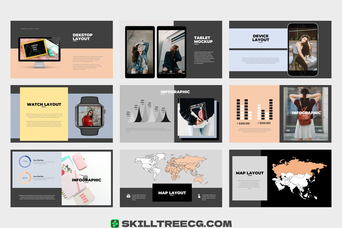 PPT模板Punkl演示模板节省时间提供了良好的视觉设计-837676