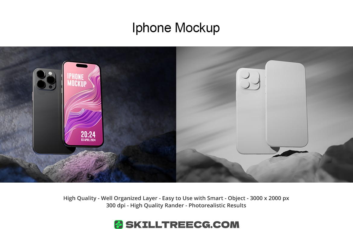 设备样机模型屏幕iphone15智能手机设备显示器预览逼真壁纸-113996