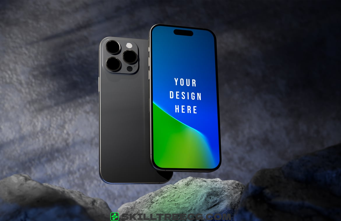 设备样机模型屏幕iphone15智能手机设备显示器预览逼真壁纸-113996