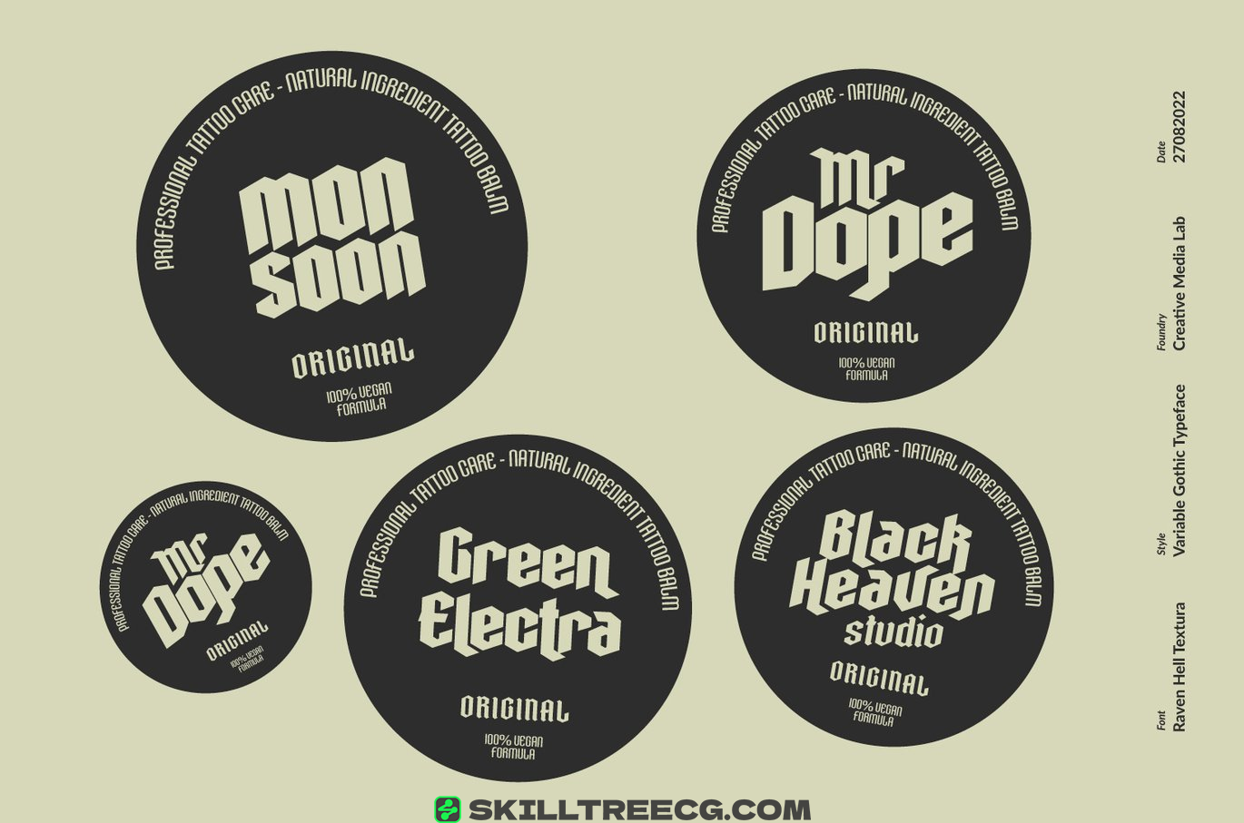 无衬线黑体服装标签包装品牌任何哥特式主题项目-308234