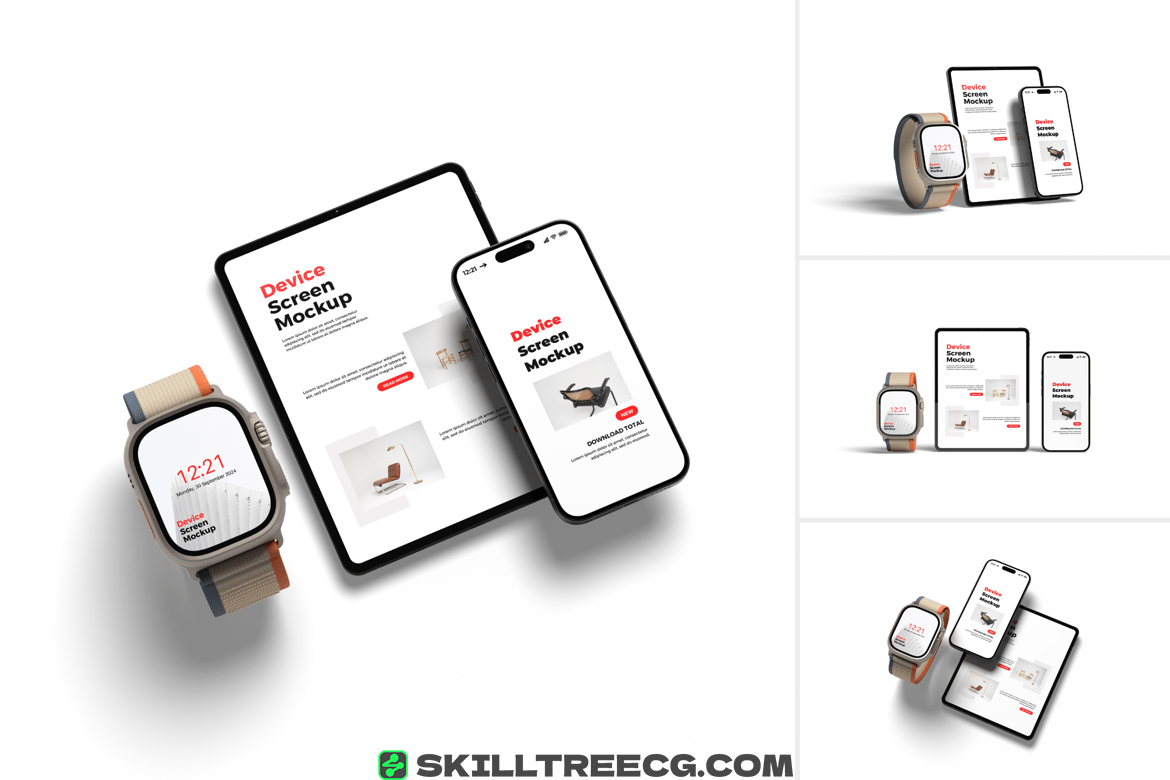 设备样机iphoneipad手机平板电脑专业版模板屏幕显示器手表-956401