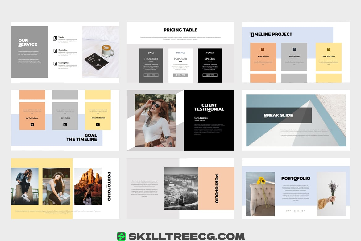 PPT模板Punkl演示模板节省时间提供了良好的视觉设计-837676