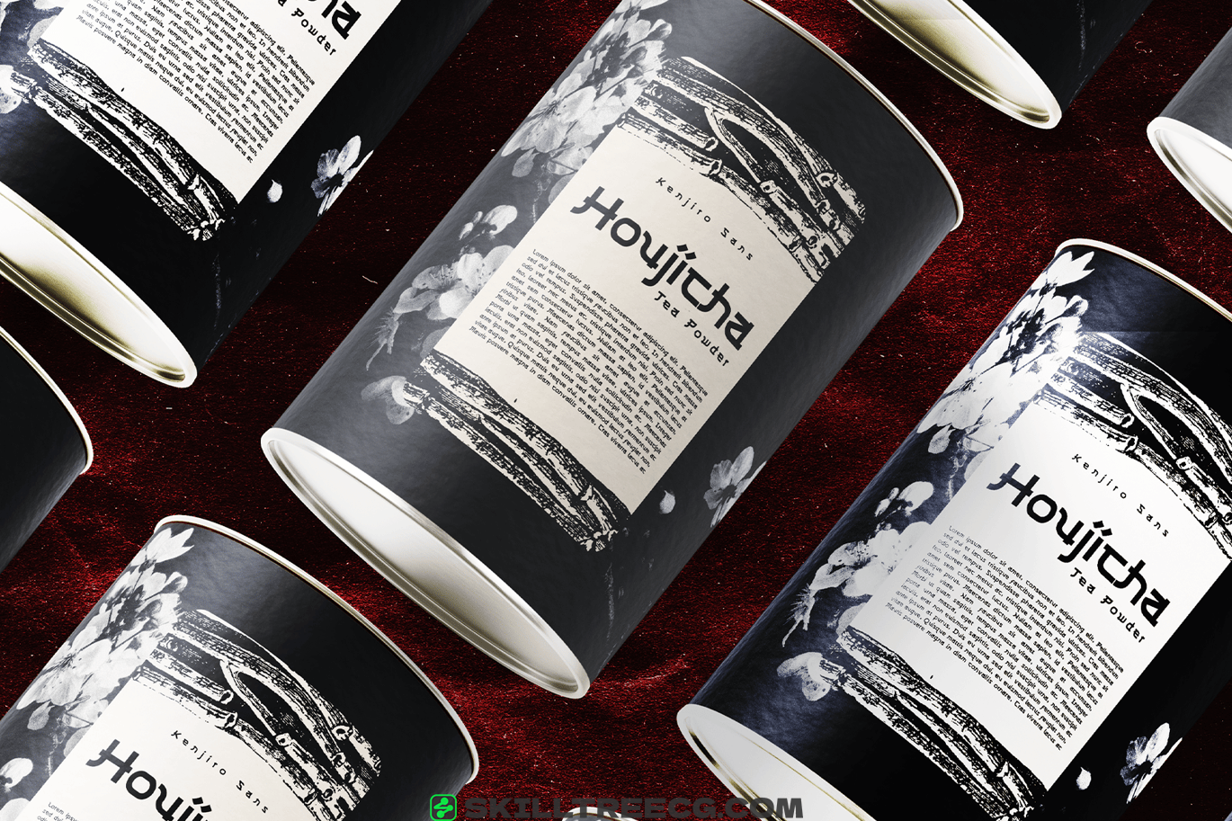 无衬线黑体风格化的笔触运动感品牌徽标包装邀请-111347