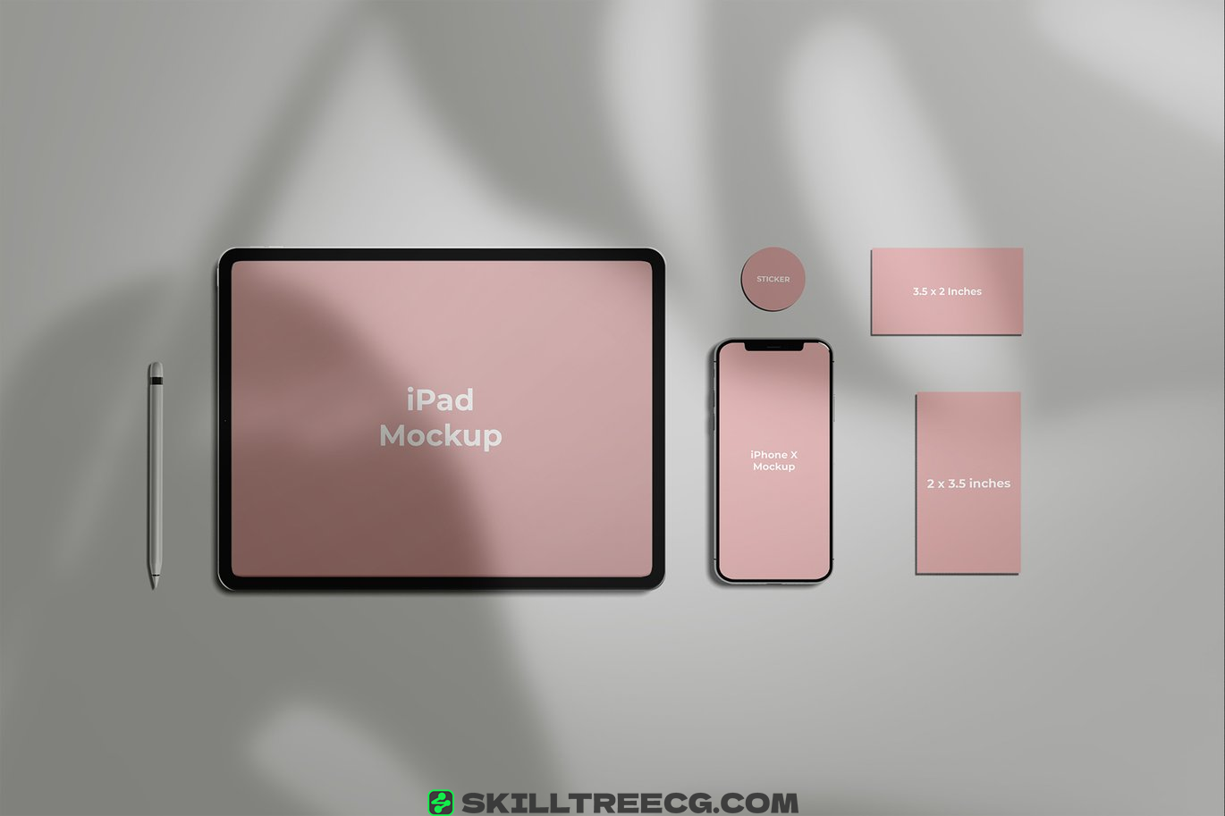 设备样机干净逼真和专业的外观展示笔记本电脑手机名片模型-819667